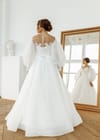 Свадебное платье пышное свадебное платье из восковой органзы с рукавами буфами