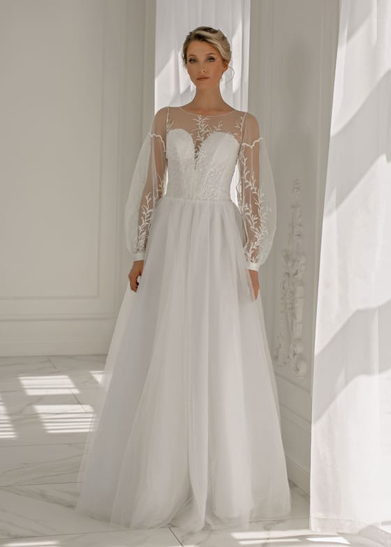 Свадебное платье с зарытым корсетом