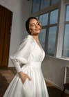 Свадебное платье свадебное платье с рукавами из атласной ткани